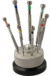 Value-Tec SR9 Schraubendreher-Set mit schwerer, drehbarer Basis, 0,5 - 2,5 mm breit